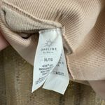 Aerie OFFLINE Ivory Pink Sidewalk Seamless Ribbed Cropped Long Sleeve Top XL Photo 4