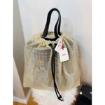 Alexander McQueen Women Nebula Crystal Mesh Sheer Tulle Tote, Black, NWT Photo 0