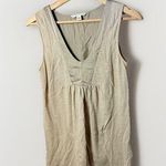 Banana Republic  Tank Top Womens Small Beige Linen Silk Babydoll Y2K Classic Photo 0