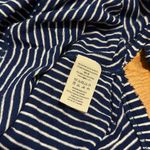 Free People  Women’s Medium Striped Blue White Linen Button Oversized Top Shirt Photo 7