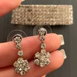 Crystal diamanté jewelry earrings Bracelet Set Silver Photo 1