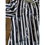 Nicole Miller Artelier Wearable Art Stripe Colorblock Silk Shirt Blouse Shirt M Photo 5