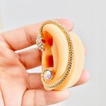 1 Piece Gold Tone Snake Stud Ear Crawler Photo 2