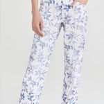 Isabel Marant Floral High Rise Straight Leg Jeans Ecru Size 42/10 Photo 0