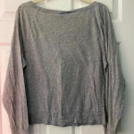 PINK - Victoria's Secret PINK Long Sleeved Boat neck Gray‎ Top Size S Photo 1