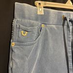 True Religion  Light Blue Shorts with Signature Stitching size L Stretch Photo 1