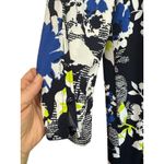 Alfred Dunner Floral‎ Print Dress 3/4 Sleeve Blue White Black Casual Day Out Photo 2
