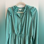 LC Lauren Conrad  Teal Ruffle Long Sleeve Mini Dress Size L Photo 3