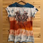 Rainbow Sandals Vintage Y2K Size Small Butterfly Moth Tie Dye Retro Psychedelic Baby Tee Photo 6