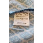 Urban Coco  Womens Dress Sz Large Blue Green Geometric Ruched Sleeves Peasant Photo 5