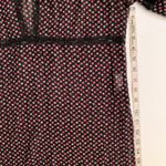 Karen Kane black pink silk floral sheer peasant tunic blouse with bell sleeves S Photo 13