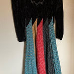 Vintage Circle T Western Velour Patchwork Maxi Dress Sz S Circus‎ Witchy Peasant Black Photo 0