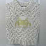 ZARA  Women Jacquard Space Invaders Taito Sweater Knit Short Vest SZ S Photo 5