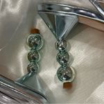 Badgley Mischka Callie Beaded Heel Sandal Bubble Heel Open Toe Metallic Size 9 Photo 7