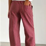 Motel NWT Lirura Casual Trouser In Maroon Stripe Photo 1