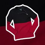 Ralph Lauren LRL Women’s Petite Large Ribbed Mockneck Knit Sweater Asymmetric Zip Colorblock Photo 1