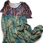 Natural Life 🌸  Collette Tiered Maxi Dress – Navy/Turquoise Floral (L) 🌸 Photo 2