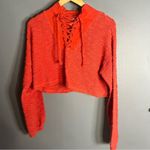 Urban Outfitters  orange lace up cropped sweater Photo 8