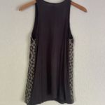 Anthropologie HWR Monogram Embroidered Black Tank Top Metallic Boho Artsy Photo 3