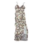Mable Floral Print Ruched Bodycon Dress Spaghetti Strap Midi Slit Photo 1