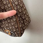 Brighton  Shoulder Bag Signature‎ Canvas Leather Braided Straps Brown Heart B's Photo 12
