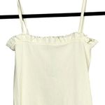 ZARA Limited Contour Collection Ruffle Spaghetti Strap Rib Bodysuit XS Cream Photo 5