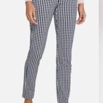 J. McLaughlin Navy & White Gingham Pull On Maise Ankle Stretch Pants 0 NWOT Blue Photo 0