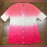 Eddie Bauer  Women's Size PL Dip-Dye Pink Ombre Button Cardigan Photo 0