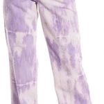 Free People We the Tie Dye Purple Baggy Wide Leg Corduroy Pant Moonlit Orchid 26 Photo 0