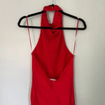 Amanda Uprichard Marla Red Halter Slip Dress Size L Cocktail Maxi Revolve Photo 5