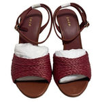 Joie ‎ Calan Women’s Open Toe Raffia Cone Shaped Heels Russet Brown Size 6.5 NEW Photo 0