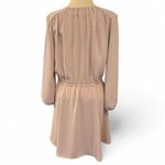 Babaton Aritzia  Camille Day Dress Long Sleeve Light Pink Button Front Mini Sz L Photo 2