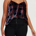 Torrid NWT  Plus Size Plaid Velvet Swing Tank
Cami Top Holiday Christmas Photo 0