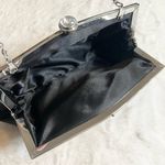 Kate Landry  Black Satin Rosette Evening Bag Clutch with Chain Strap & Rhinestone Photo 13