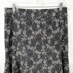 Michael Kors Sz 10 Midi Skirt Trumpet Black Gray Lace Print Flare Whimsigoth 195 Photo 4