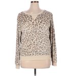 Honeydew Velour Sweatshirt Natural Leopard Tan Size XL Photo 3