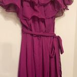 TRENDYOL MİLLA Plum Carmen Collar Midi Dress Off the Shoulder Ruffle Size 40/L Size L Photo 5