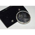 Source Unknown NWOT Boho Vintage 1980's Printed Denim XL Round Cottagecore Post/Stud Earrings Photo 3