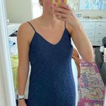 Blue Cheetah Print Mid Dress Size L Photo 0