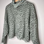 American Eagle  Leopard Print Turtle Neck Seafoam Green Sweater Size Small Photo 6