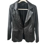 Naked Wardrobe Faux Leather Blazer In Black Size Small Gently Used Quiet Luxury Photo 2