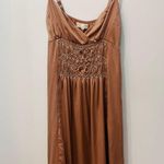 Odd Molly  baby doll cami 100% silk dress dusty pink tan size small Photo 2