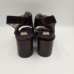 Band of Gypsies Women's Size 8.5 Velvet Sandals Heels 'Jordan' Wine Color EUC Photo 4