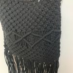 Danielle Nicole  Macrame Fringe Wood Handle Shoulder Purse Photo 10