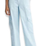 BP  Cargo Pants Twill Fabric Wide Leg Multiple Pockets Light Blue W Medium NWOT Photo 0