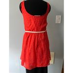 ZARA  square neck orange sleeveless fit flare cute white stars summer dress S Photo 5