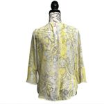 Hearts of Palm Sheer Wrap Blouse Women’s PS Butter Yellow Paisley Boho Peasant White Size undefined Photo 4