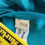 Vintage Emerald Green Floral Satin Basque Waist Floor Length Gown Dress Sz 11/12 Blue Photo 11