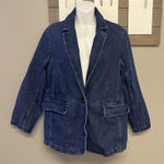 Abercrombie & Fitch  Dark Wash Boxy Long Sleeve Jean Blazer Jacket Button Medium Photo 0
