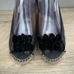 Clarks  Artisan Shoes Women 7 1/2 M Blue Hessian Wedge Sandals Flower Boho Preppy Photo 4